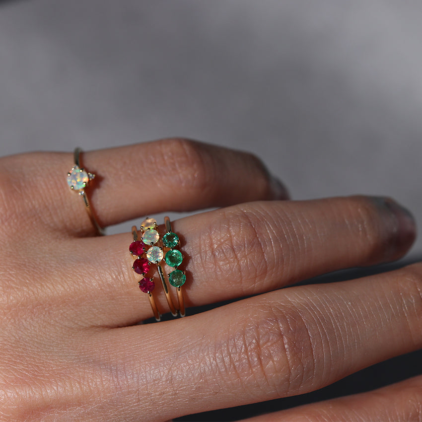 TRIPLE GEMS RING