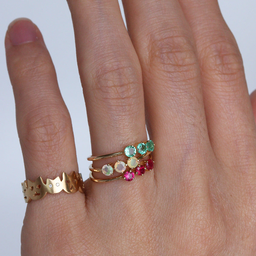 TRIPLE GEMS RING